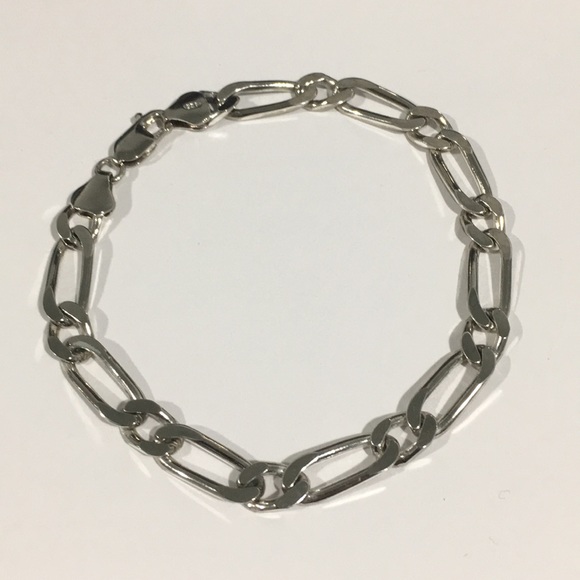 Sterling Silver 925 Figaro Link Bracelet